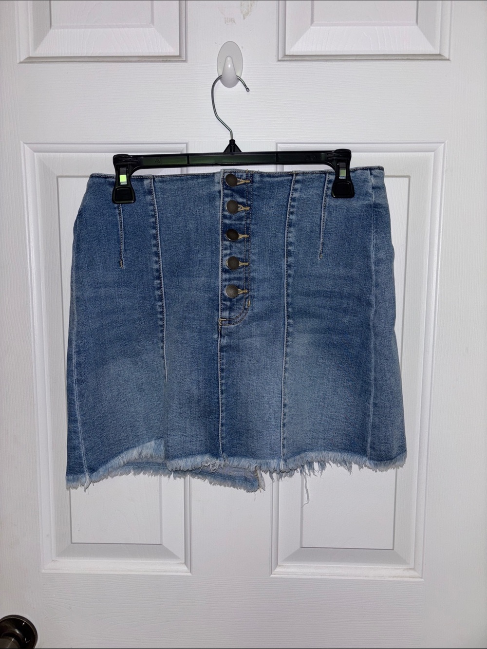 Altar’d  State Denim Button-Front Mini Skirt - Light Blue